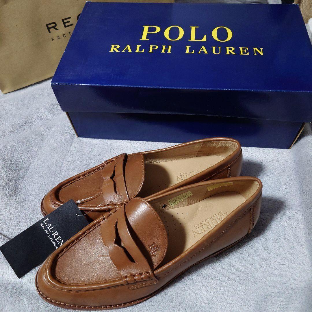 ベ*ル様 RALPHLAUREN ポロ ラルフローレン ブラウンレザー ローファ