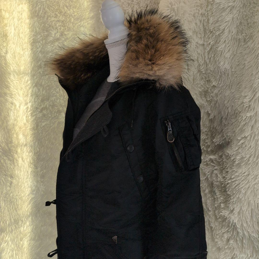 希少 goa ゴア　ラクーンファーコート　ミリタリー　モッズコート　ブラック