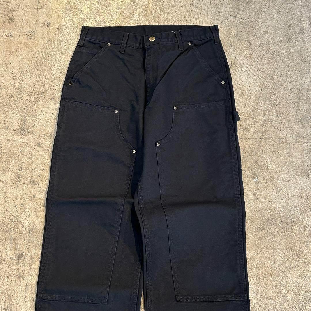 新品 カーハート B136 ウォッシュド ダック ダブルニー パンツ黒 W32