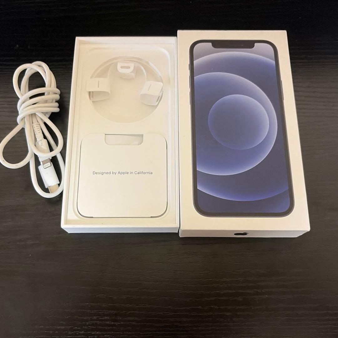 iphone12 128GB カバー、箱、充電器付き