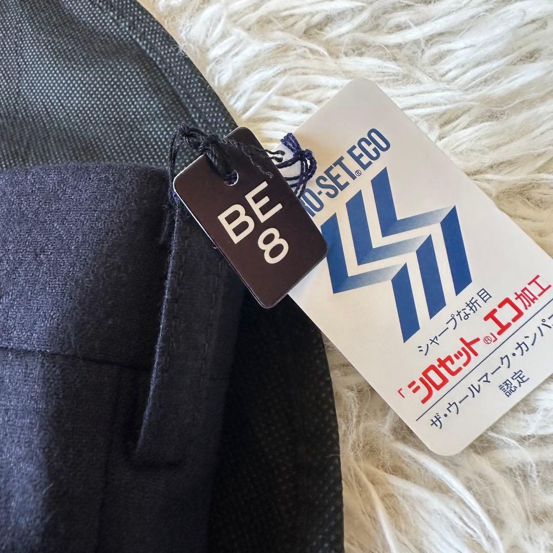 新品未使用　スーツ　ダブルブレスト　日本製生地　ネイビー　BE8　大きいサイズ