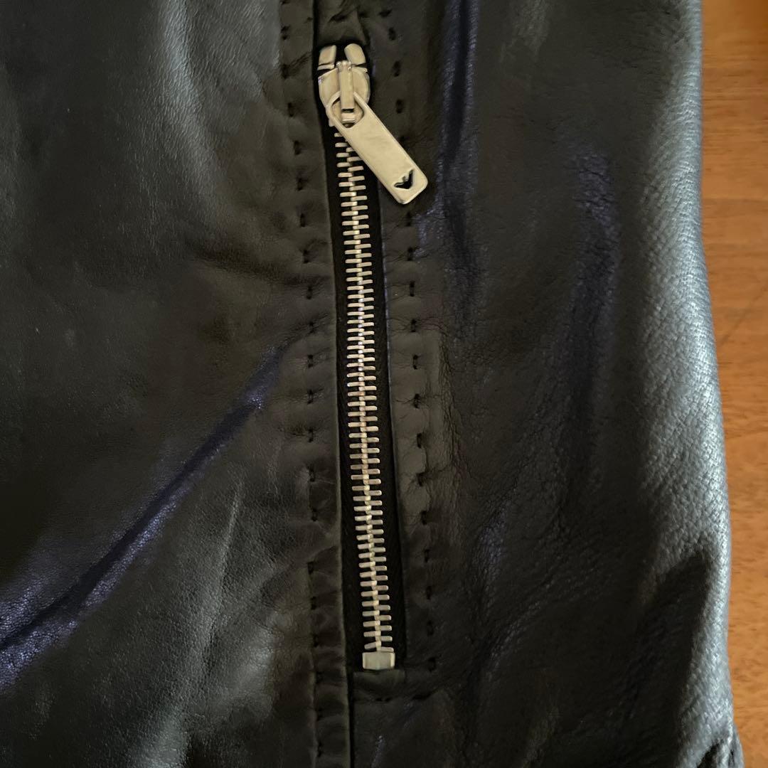 美品EMPORIO ARMANI 本革 ライダースジャケット