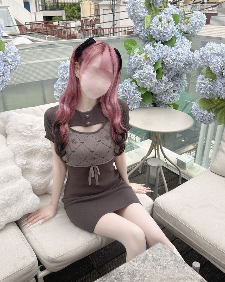 【週末お値下げ】HONEY MEW MW モノグラムバイカラーワンピース F