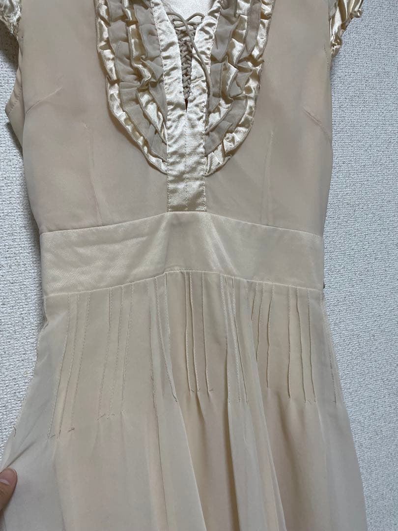 未使用！総シルク！息をのむ美しさのエレガントワンピース M〜L