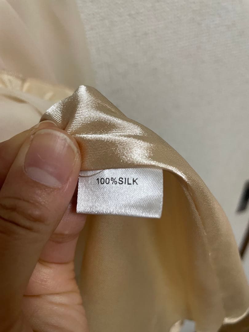 未使用！総シルク！息をのむ美しさのエレガントワンピース M〜L