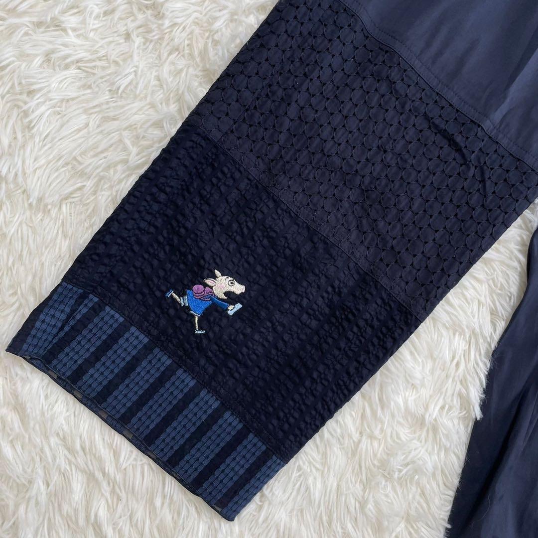 【美品】OLLEBOREBLA アルベロベロ　パンツ　リネン混　日本製 ネイビー