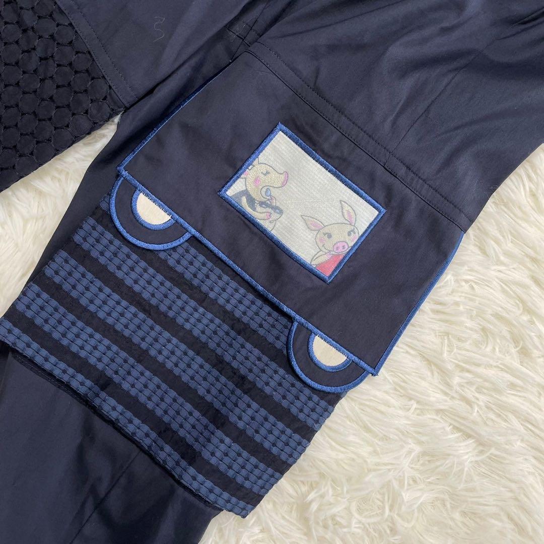 【美品】OLLEBOREBLA アルベロベロ　パンツ　リネン混　日本製 ネイビー