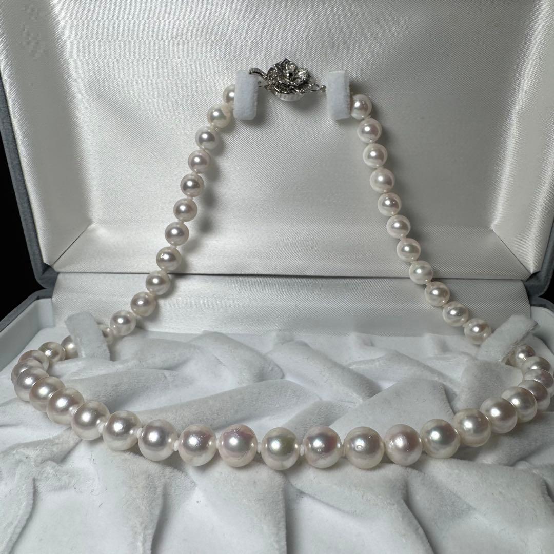 アコヤ真珠 ネックレス パール 7.8mm 43cm 36.4g ホワイトピンク
