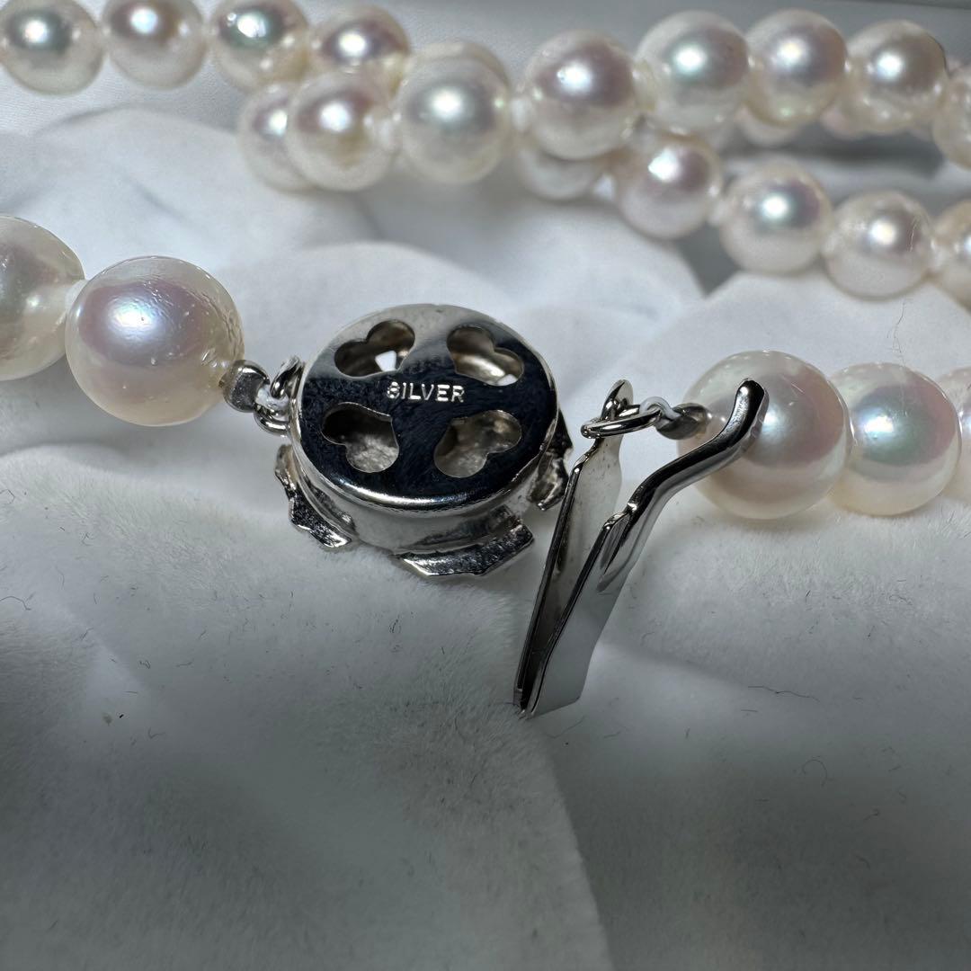 アコヤ真珠 ネックレス パール 7.8mm 43cm 36.4g ホワイトピンク