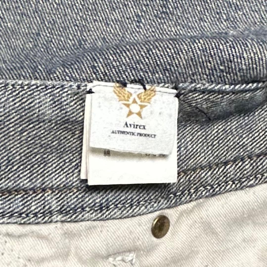 アヴィレックス AVIREX デニム オールインワン ツナギ チェーン刺繍