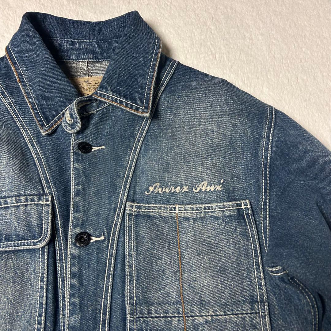 アヴィレックス AVIREX デニム オールインワン ツナギ チェーン刺繍