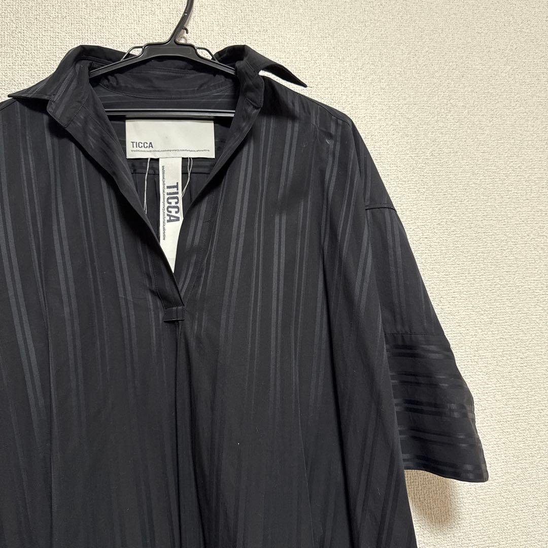 TICCA ティッカ　ロング シャツ ワンピース　ブラック