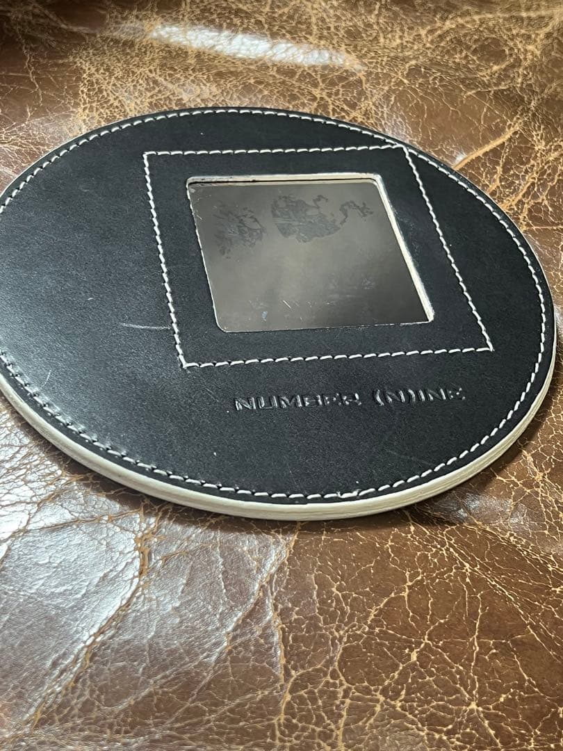 宮下期ナンバーナイン　NUMBER (NINE) 本革 円形ミラー　手鏡