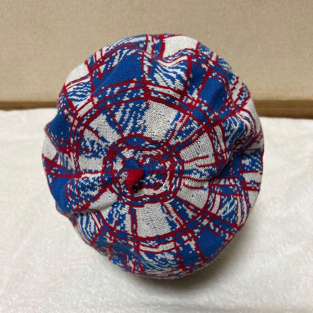チェック柄 ベレー帽