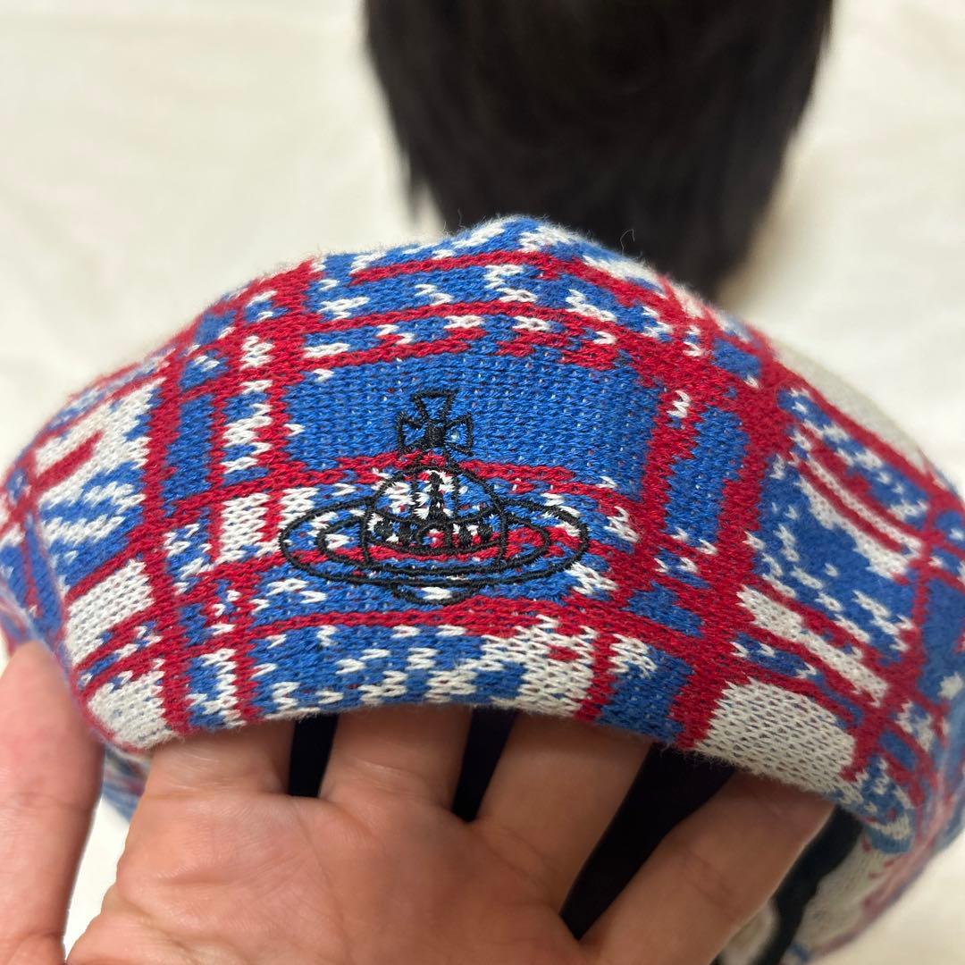 チェック柄 ベレー帽