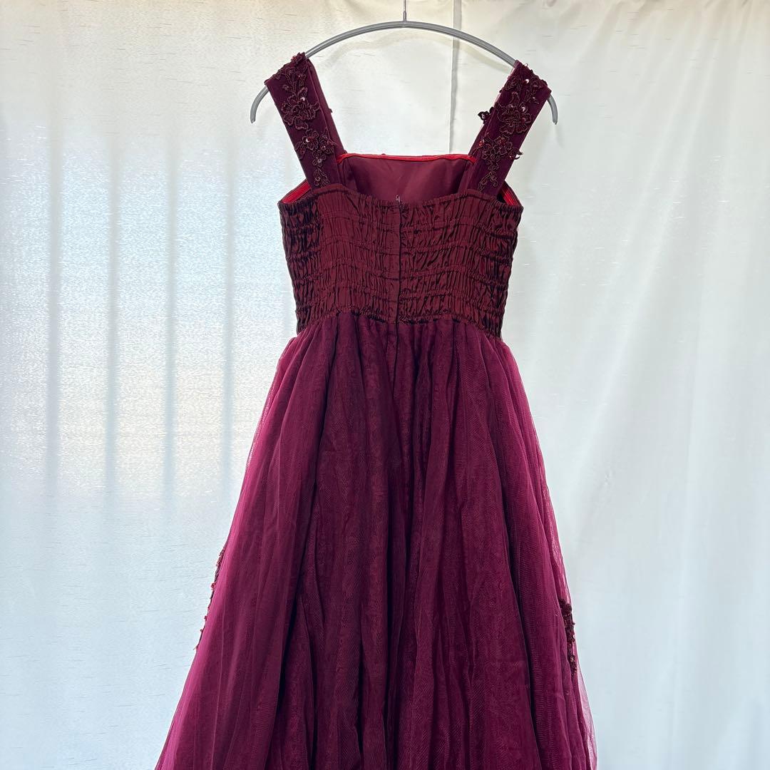 TWEED バーガンディ刺繍フォーマルドレス 160