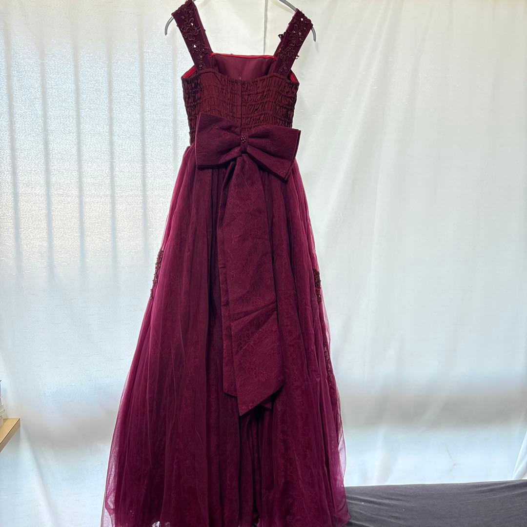 TWEED バーガンディ刺繍フォーマルドレス 160