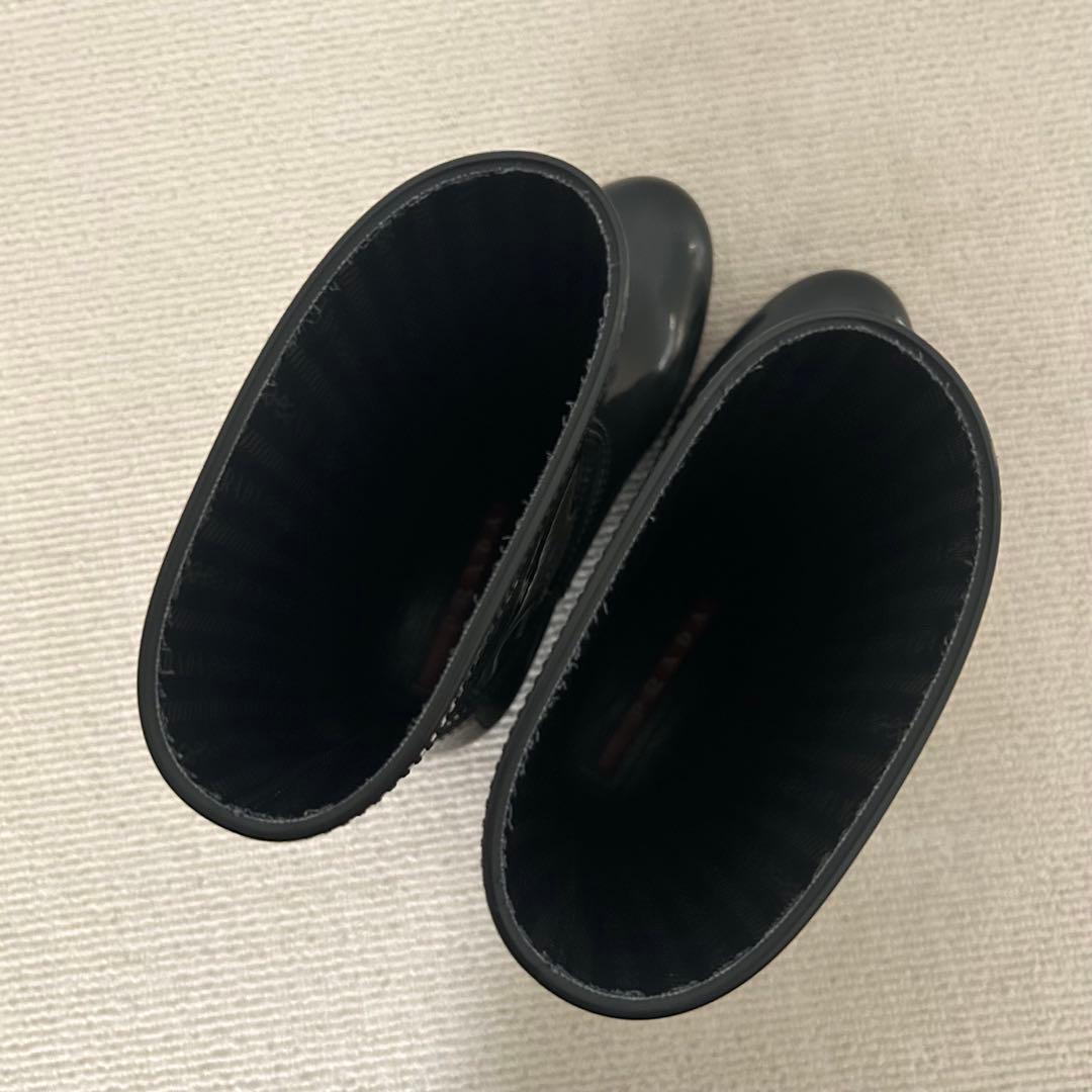 PRADA プラダ トライアングルロゴ レインブーツ ブラック 23cm
