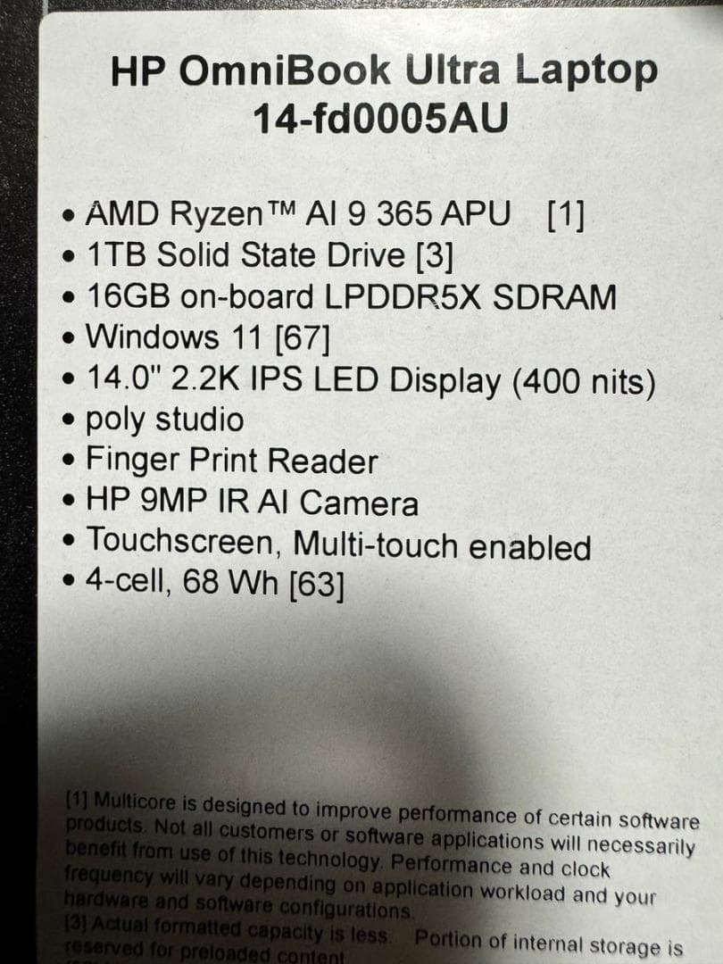 極美／Ry9／AI HP OmniBook Ultra／Wi-Fi７／駆21時間