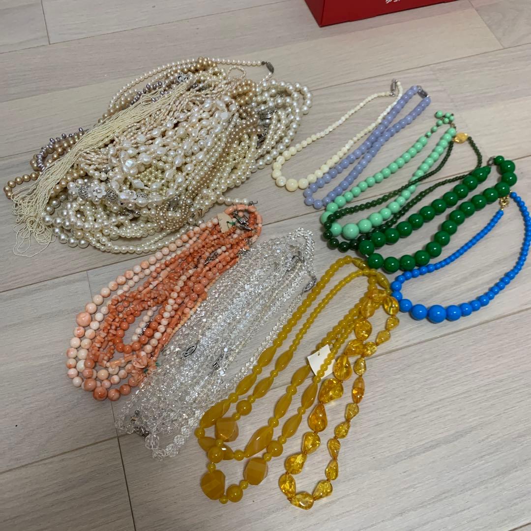 も*し様 アクセサリー　おまとめ　セット　パール　珊瑚　琥珀　天然石