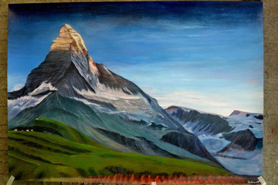 アクリル画　スイス マッターホルン 60cm x 84cm（A1）