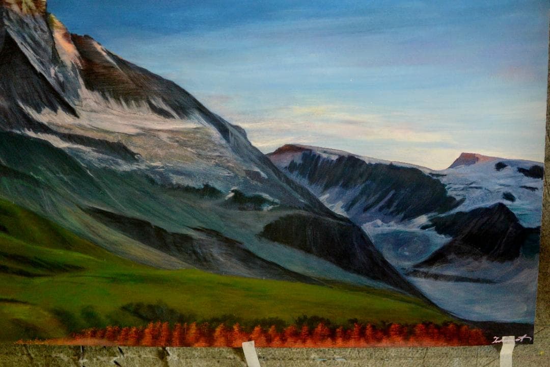 アクリル画　スイス マッターホルン 60cm x 84cm（A1）