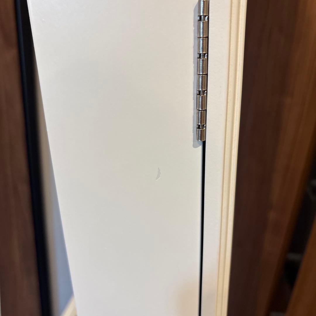 ぽんず　ホワイト スタンドミラー 収納付き　アクセサリーケース　姿見