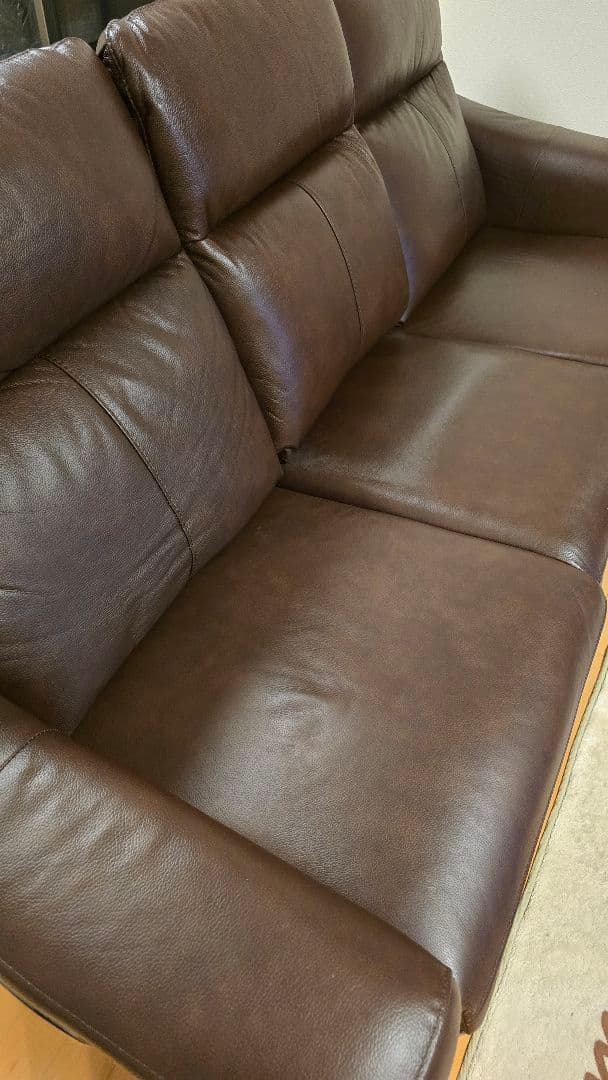 ニトリ　 電動リクライニング ダークブラウンソファ