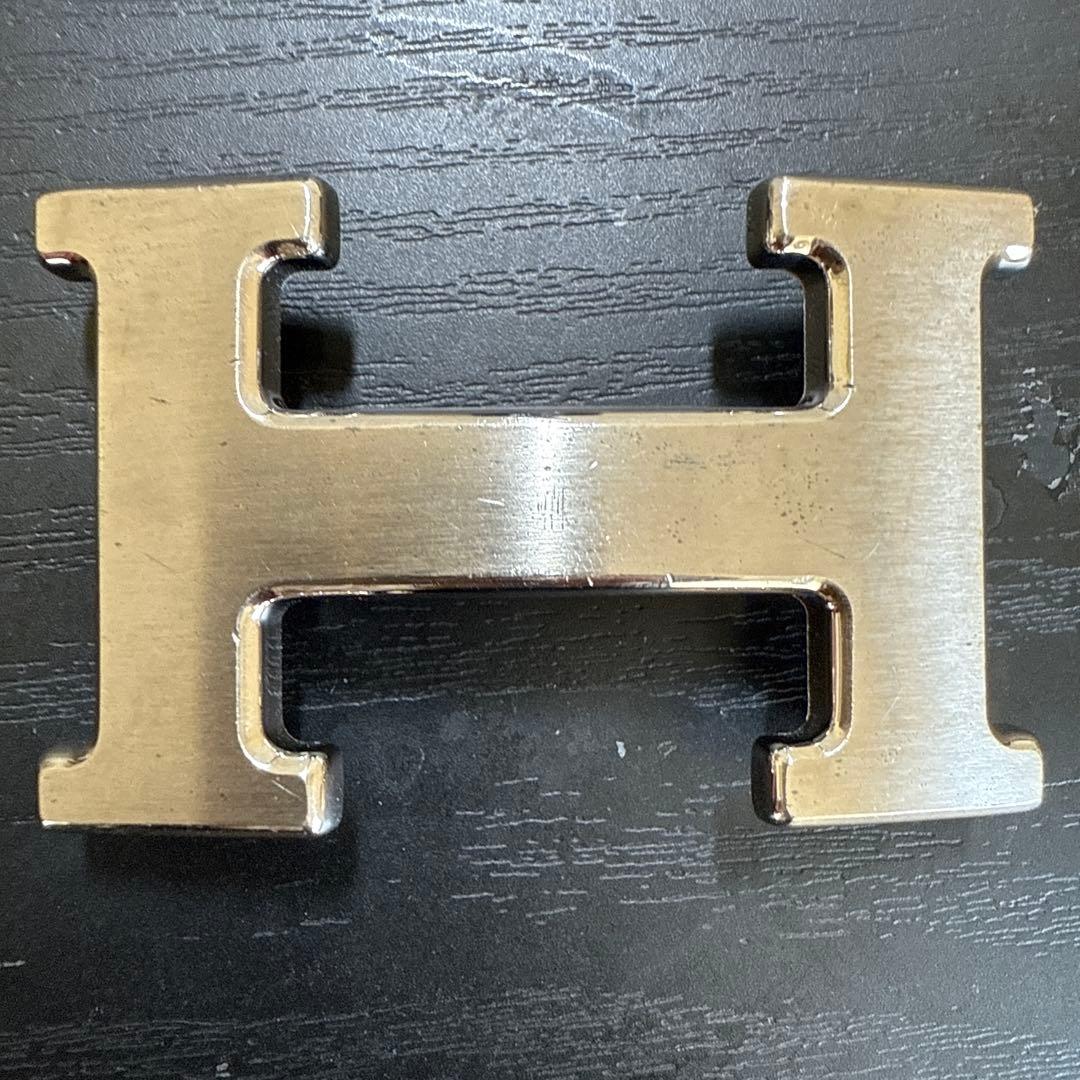 HERMES エルメスコンスタンスリバーシブルベルト65 マットシルバー　美品