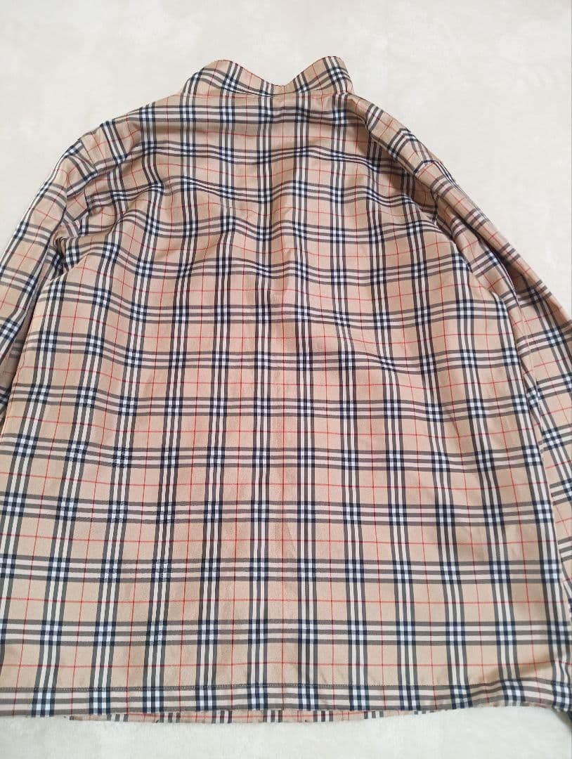 美品　BURBERRY　ハーフジップアップ　ジャケット　ノバチェック　Lサイズ