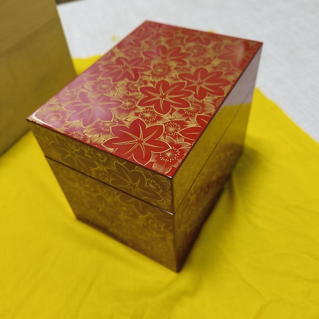 輪島塗　漆器 宝石箱 ジュエリーケース　赤と金の花模様　ジュエリーボックス