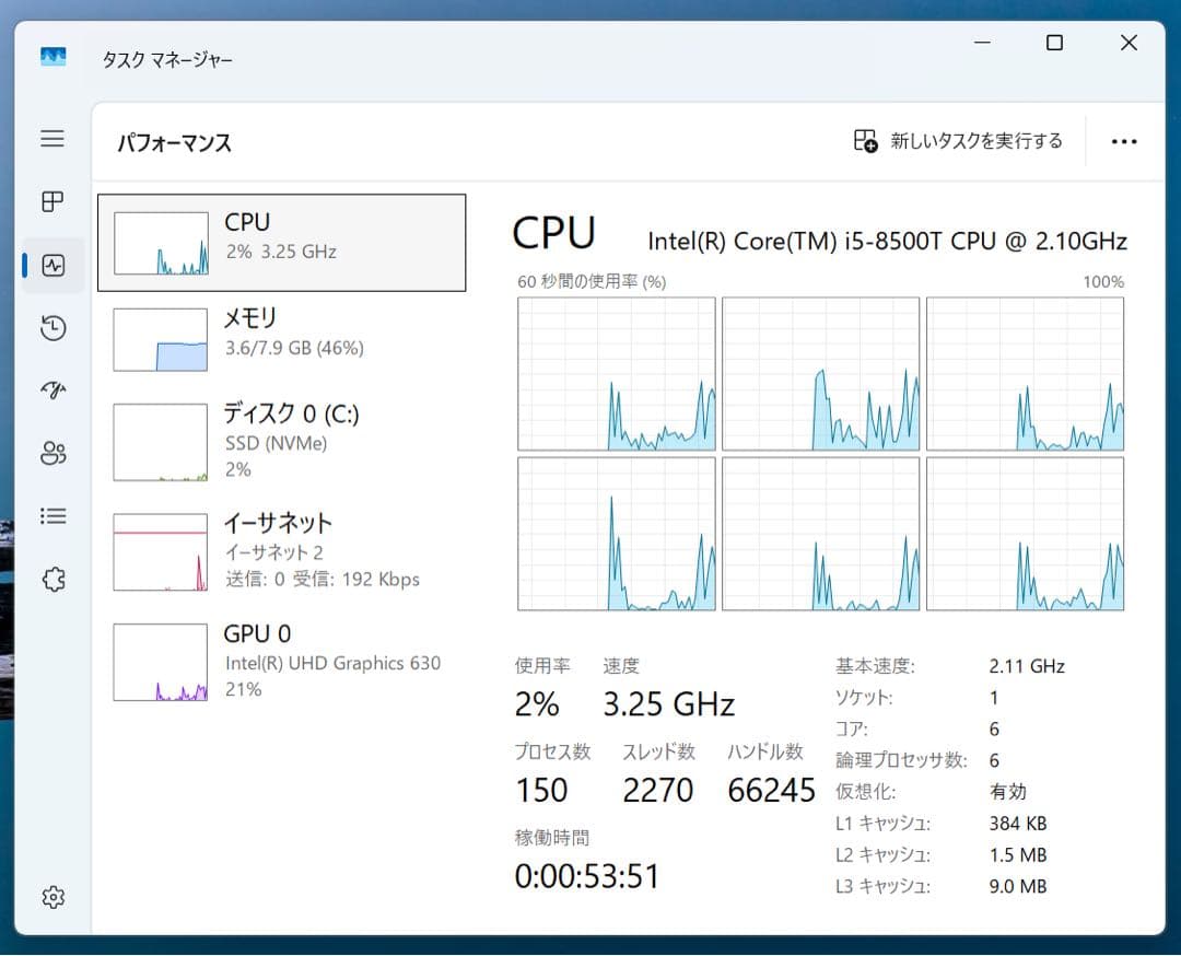 NEC Mate MC-4 i5-8500T 第8世代 SSD 小型ミニPC