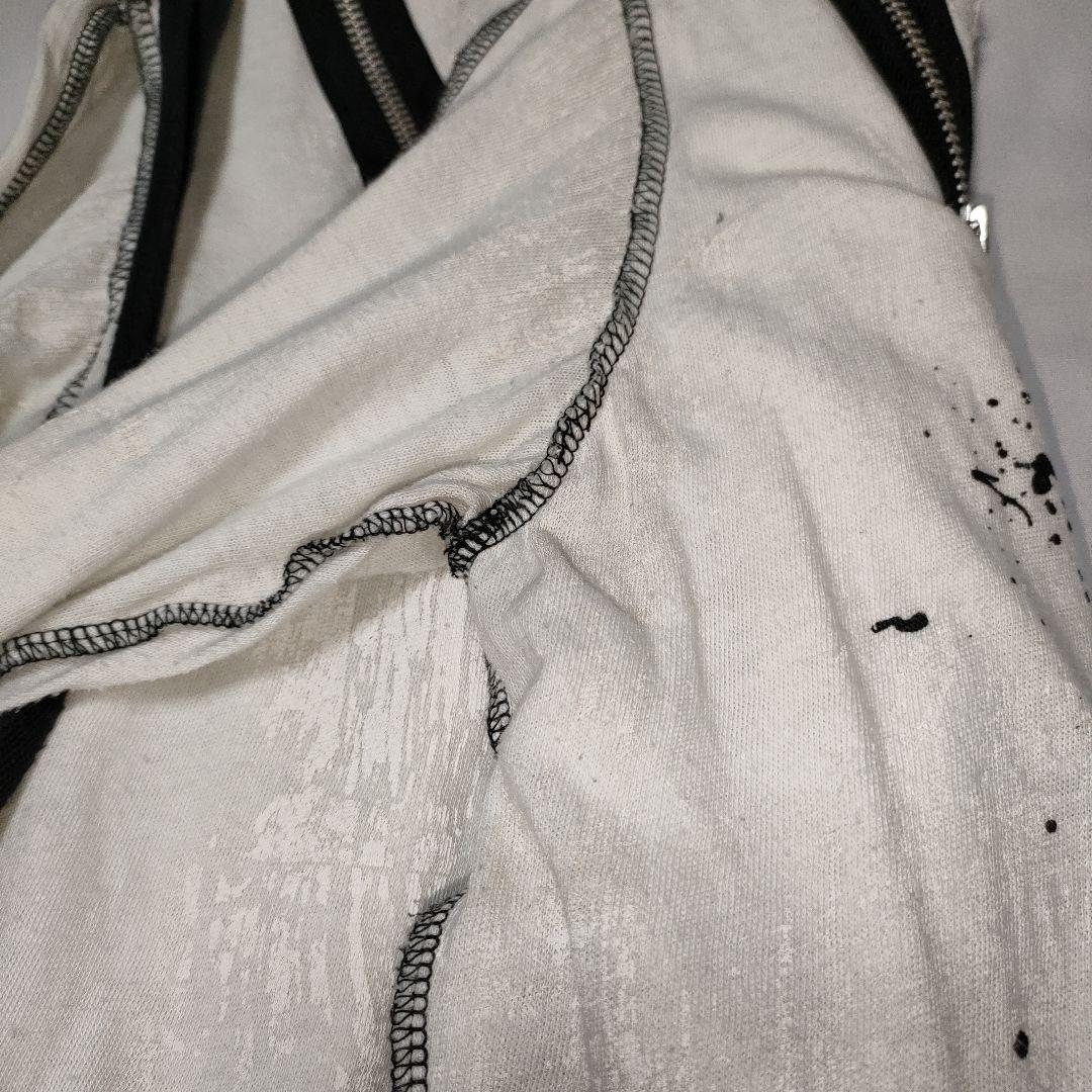 普*9様 h.NAOTO 白 ANARCHY 拘束 紐 スカル 長袖 トップスカ