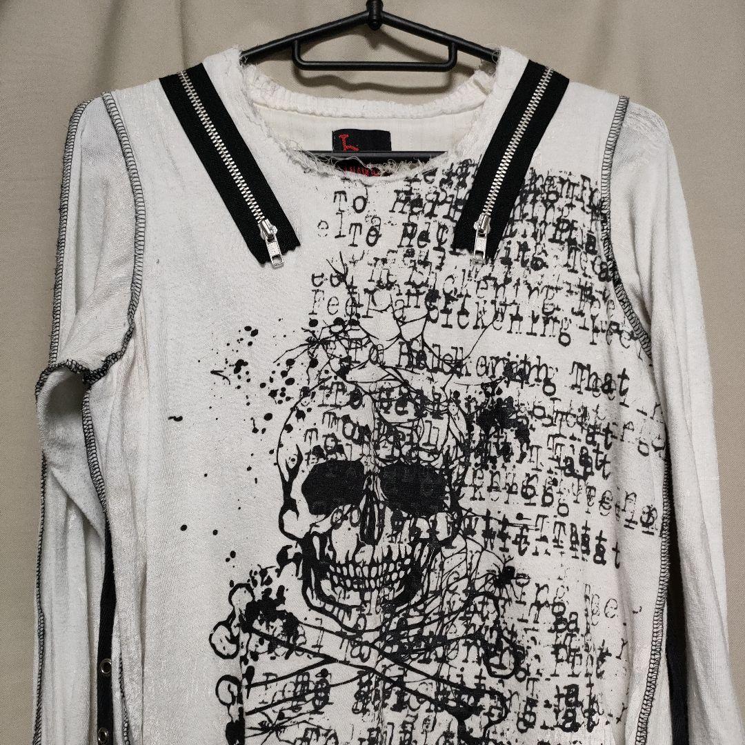 普*9様 h.NAOTO 白 ANARCHY 拘束 紐 スカル 長袖 トップスカ