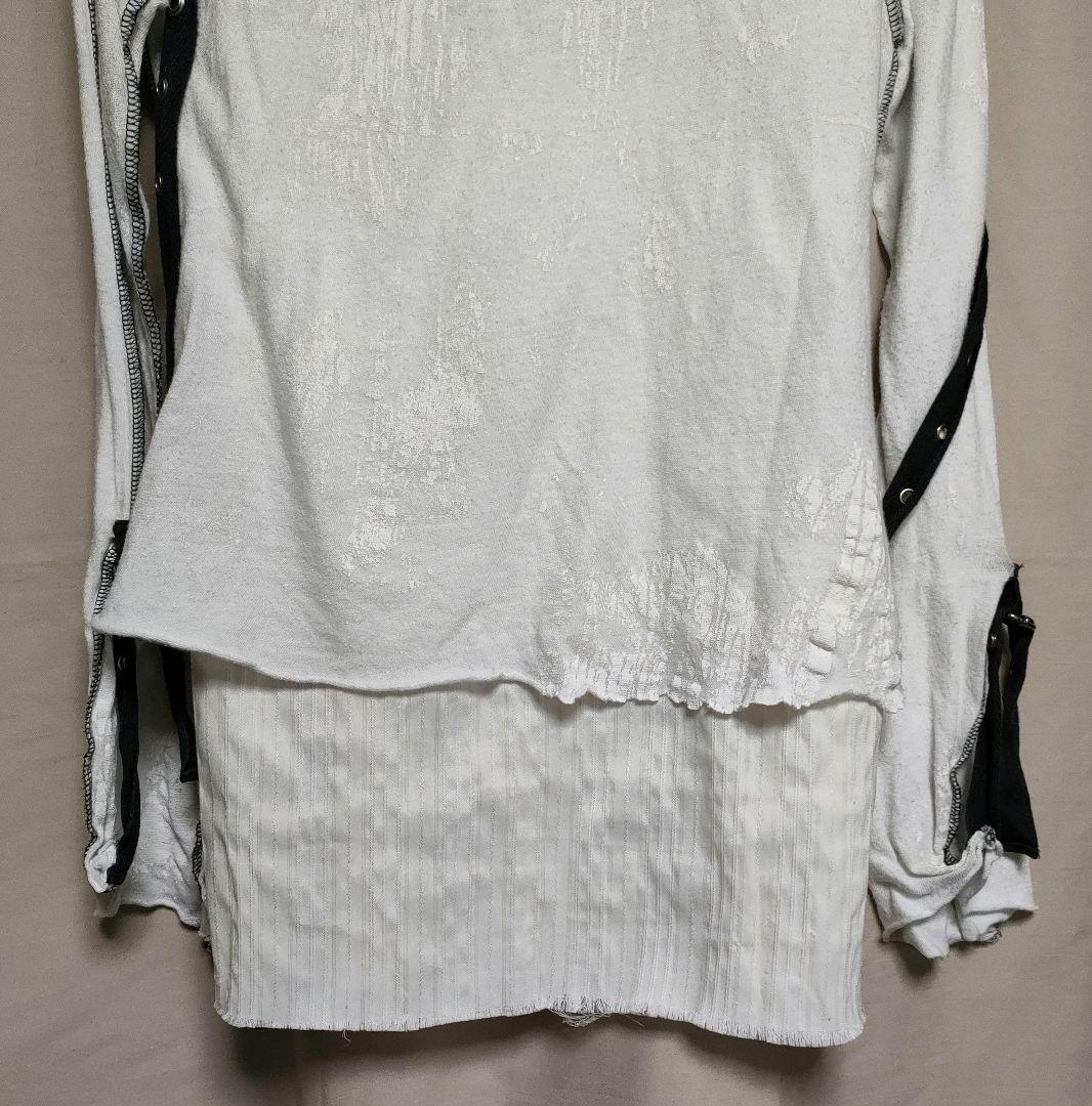 普*9様 h.NAOTO 白 ANARCHY 拘束 紐 スカル 長袖 トップスカ