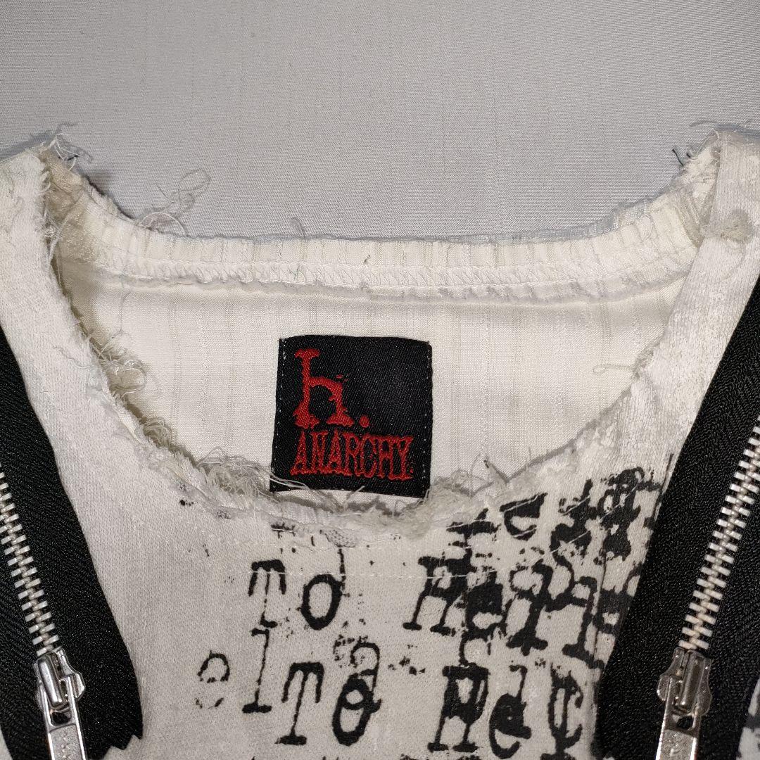 普*9様 h.NAOTO 白 ANARCHY 拘束 紐 スカル 長袖 トップスカ