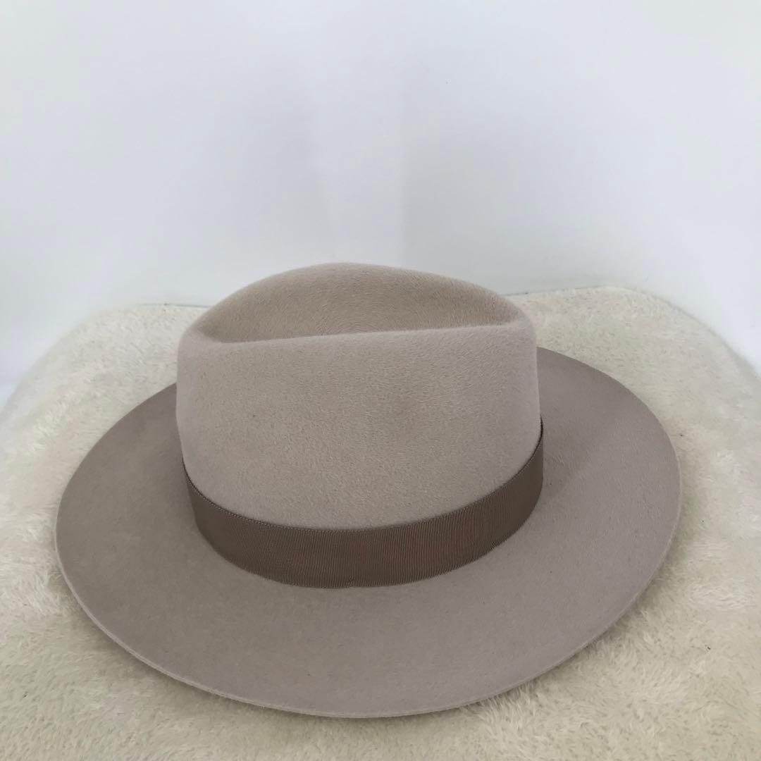 ワコマリア　ハット　M　58　ベージュ　ラビットファー