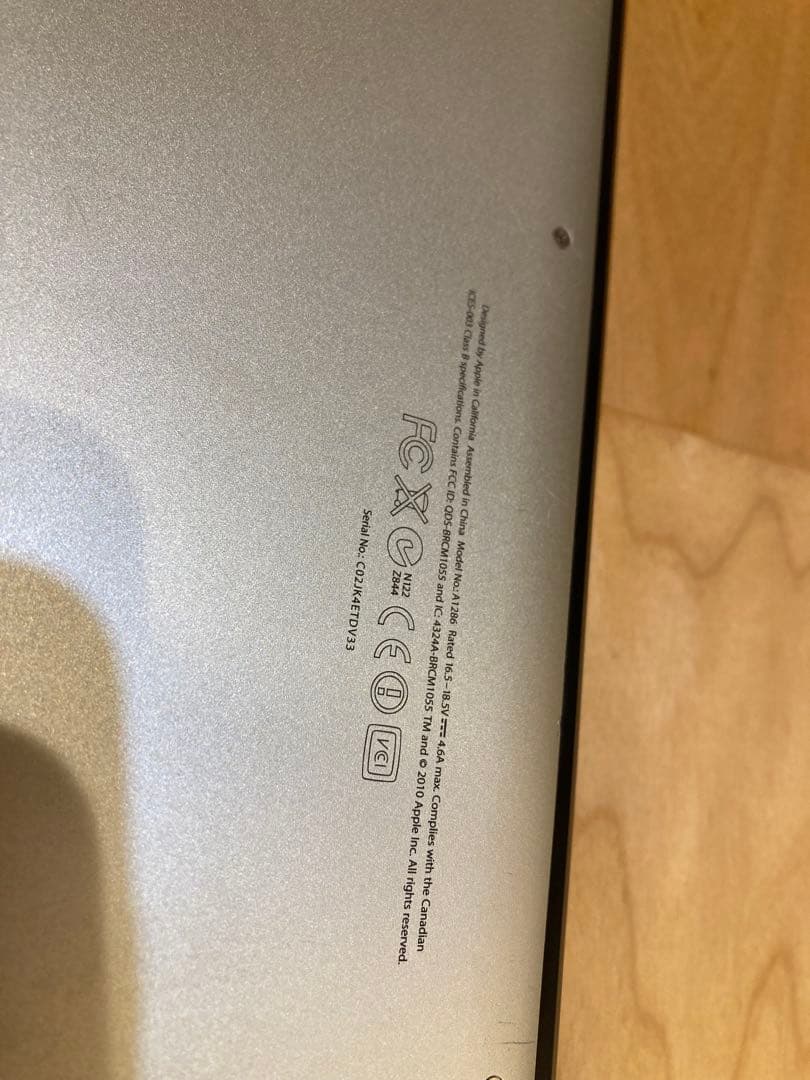 MacBook本体 Apple MacBook Pro (15-inch) A1286