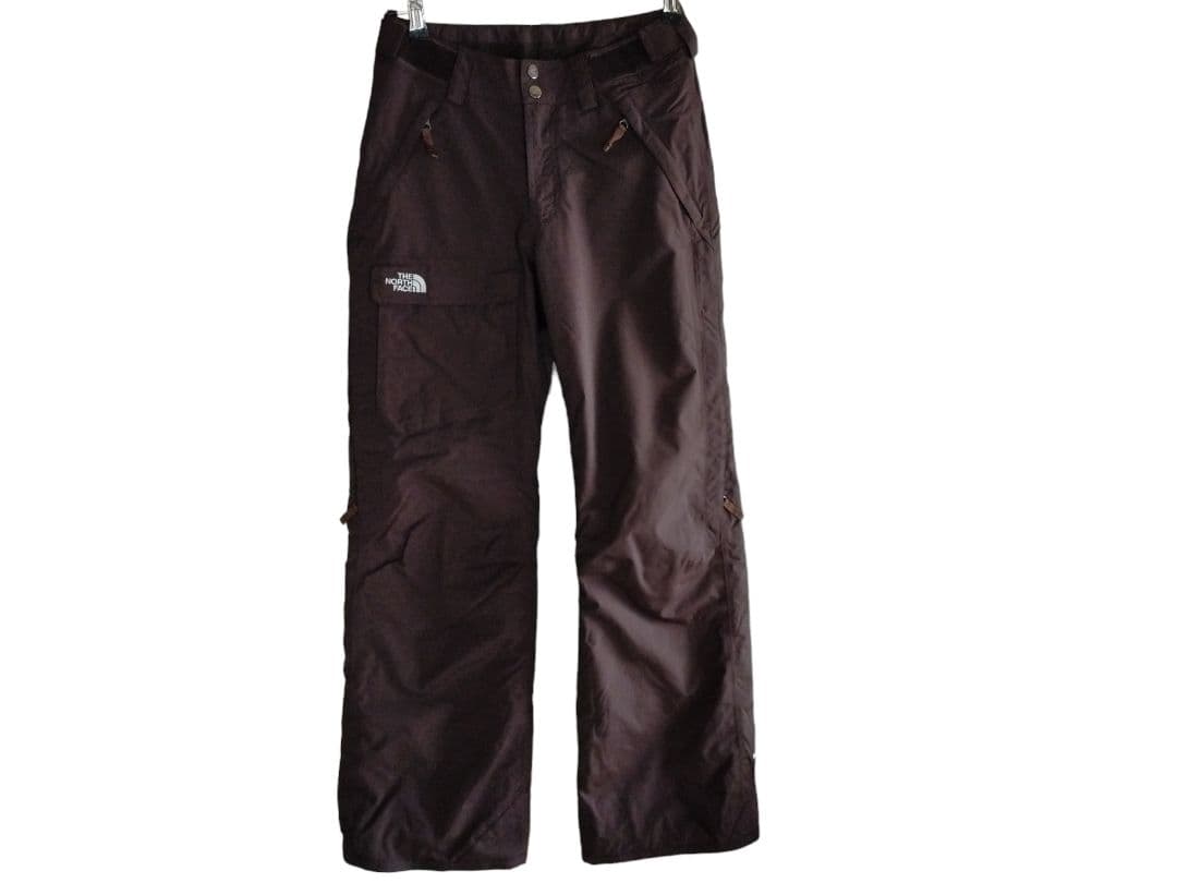 【高機能 極美品】US ノースフェイス HYVENT スノーパンツ 茶 XS