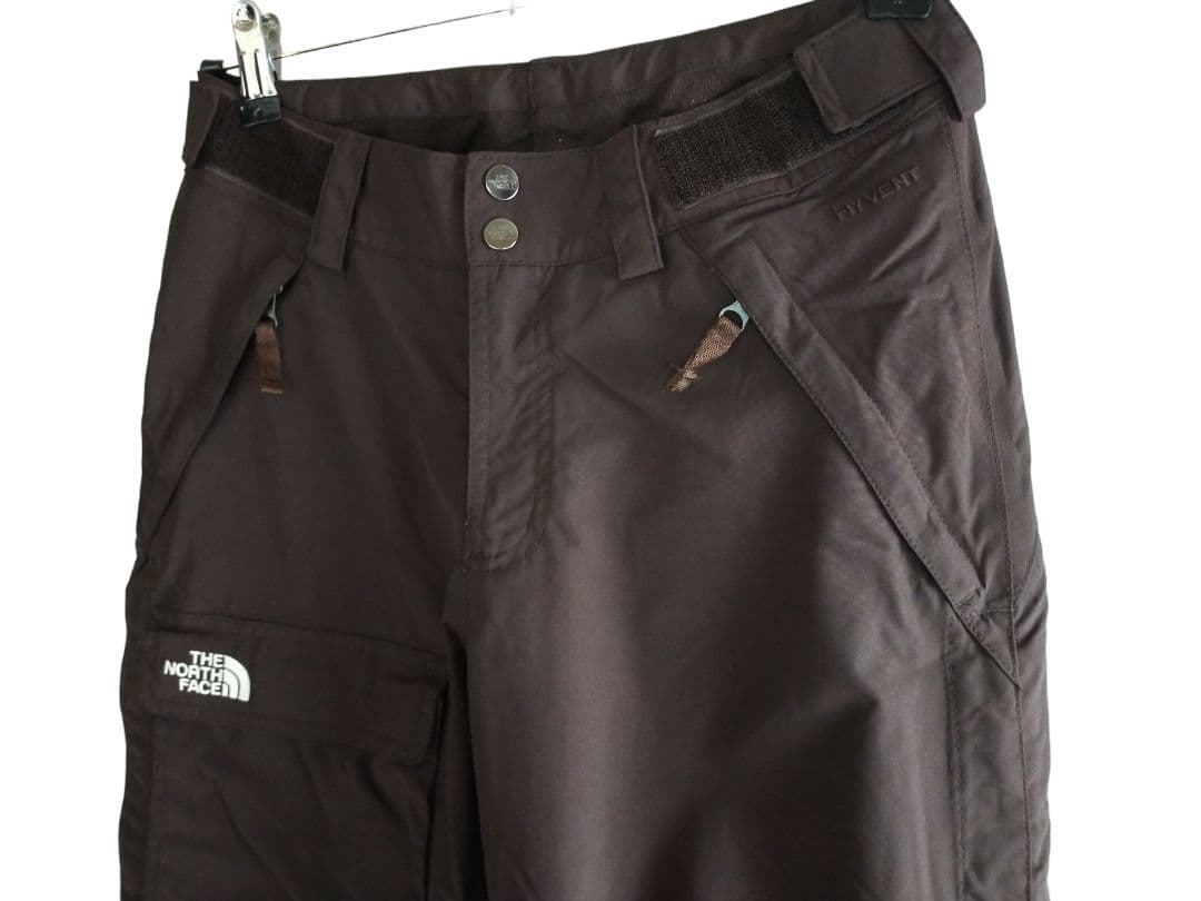 【高機能 極美品】US ノースフェイス HYVENT スノーパンツ 茶 XS