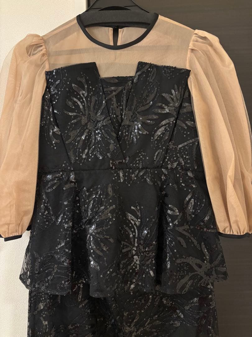 Leja スパンコール花柄 ドレス Mサイズ