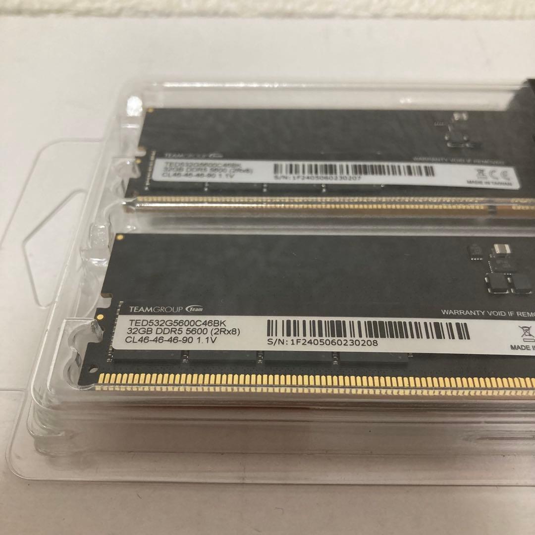 DDR5 メモリ 32GB×2枚 計64GBデスクトップ用メモリ TEAM