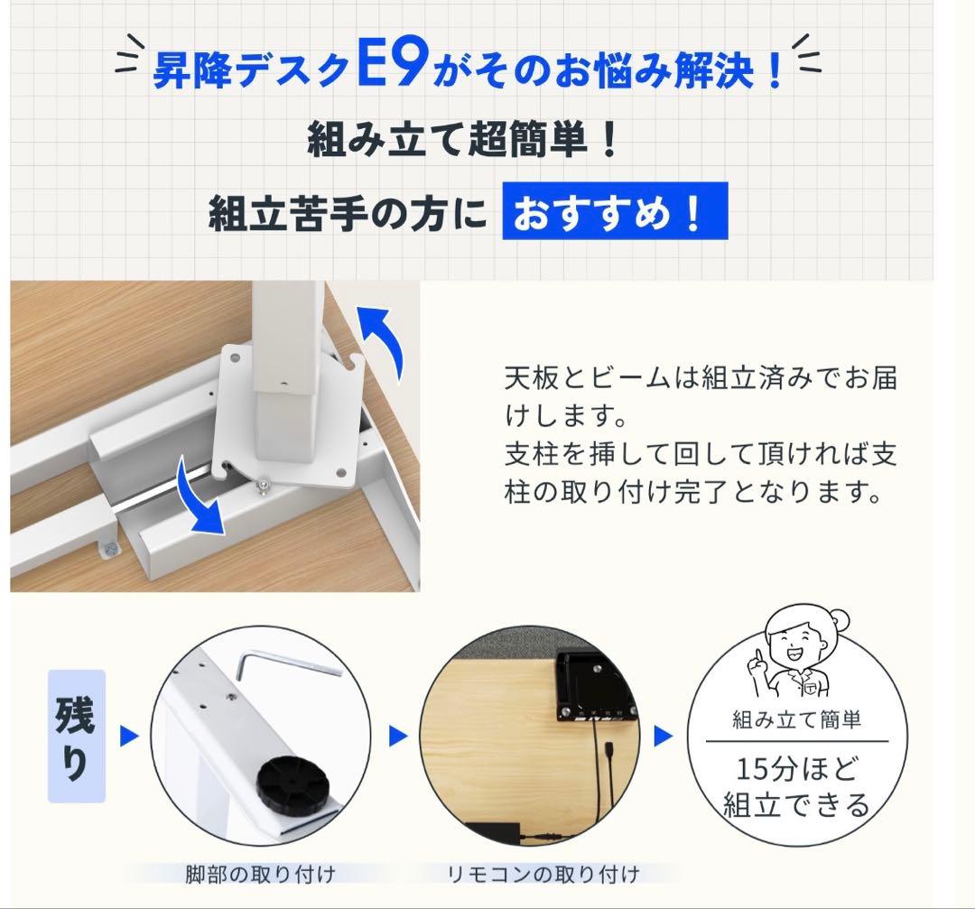 FlexiSpot 電動昇降デスク E9 120cm
