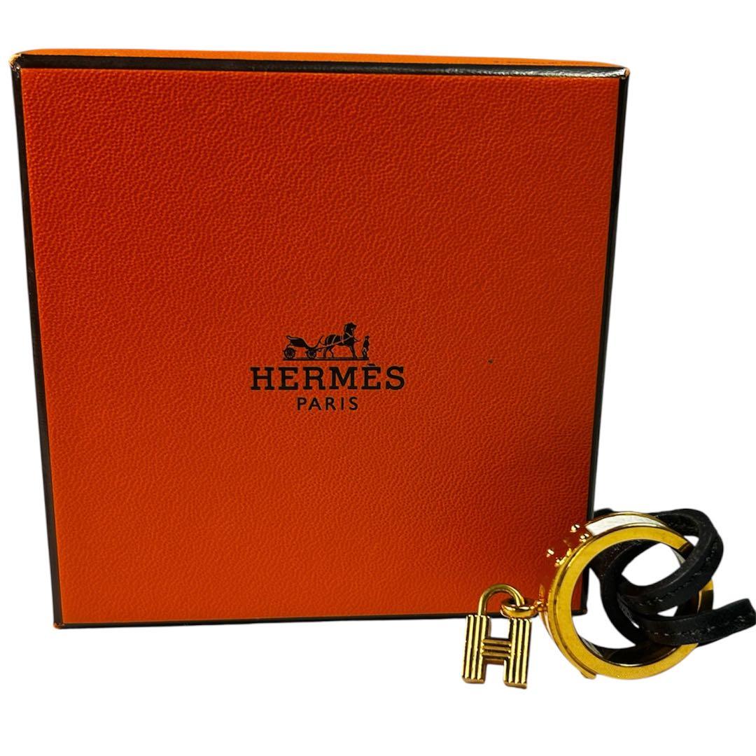 【iy/7.14/10】HERMES Hロゴチャーム ネックレス