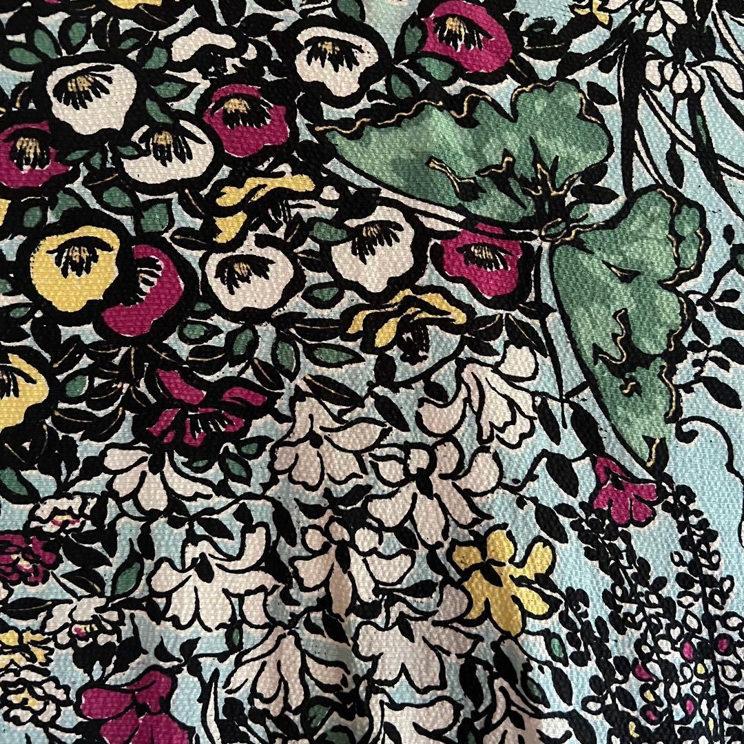 5905◆アンティーク長襦袢水色アールヌーボー薔薇と蝶々おしゃれ洋風modern