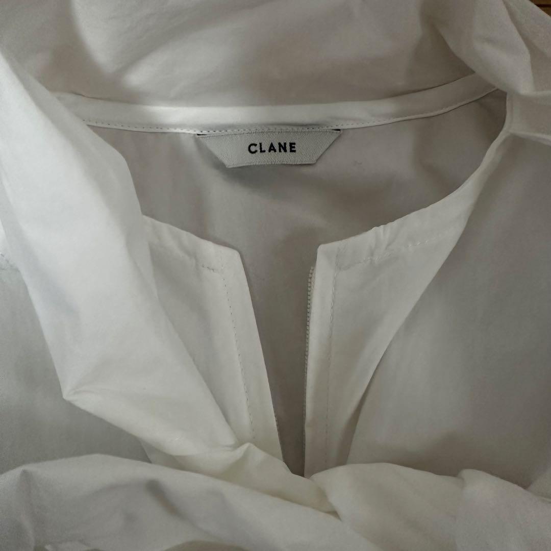 CLANE RIBBON ZIP SHIRTS WHITE トップス ブラウス