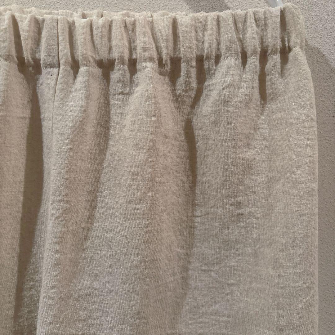 リカズ様 シンプルパンツ　L リンレイヌ　リネンウール　ヴァニラ