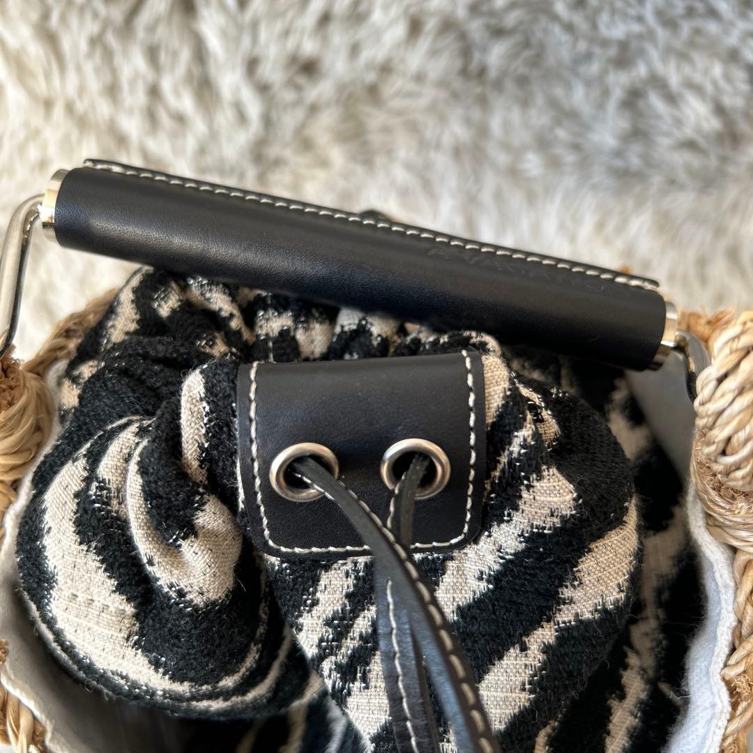 【未使用品】A VACATION BUCKET ZEBRAかごバッグ サファリ