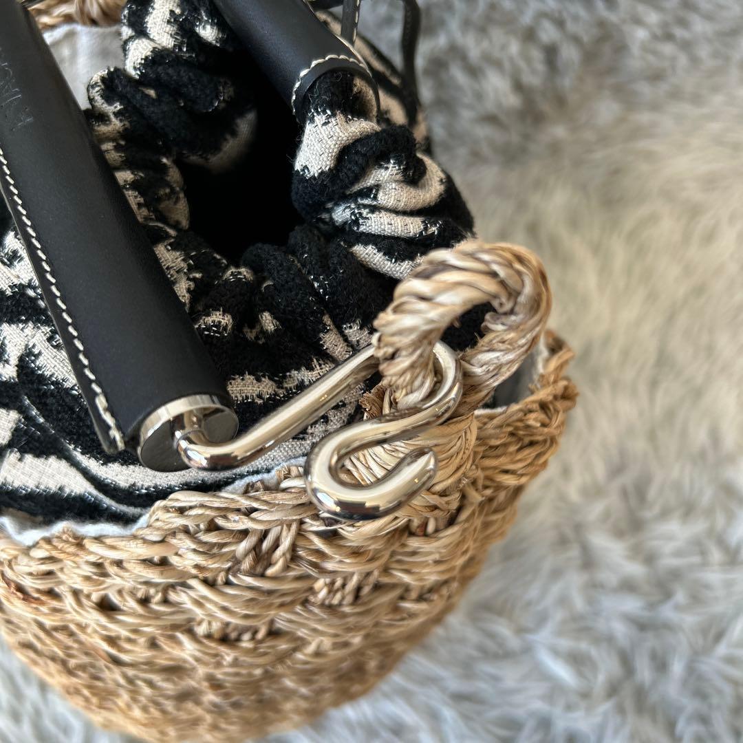 【未使用品】A VACATION BUCKET ZEBRAかごバッグ サファリ