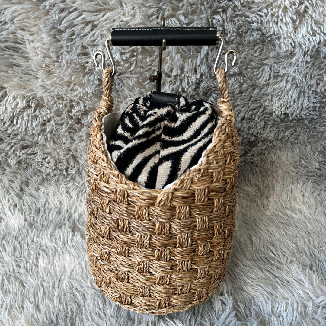 【未使用品】A VACATION BUCKET ZEBRAかごバッグ サファリ